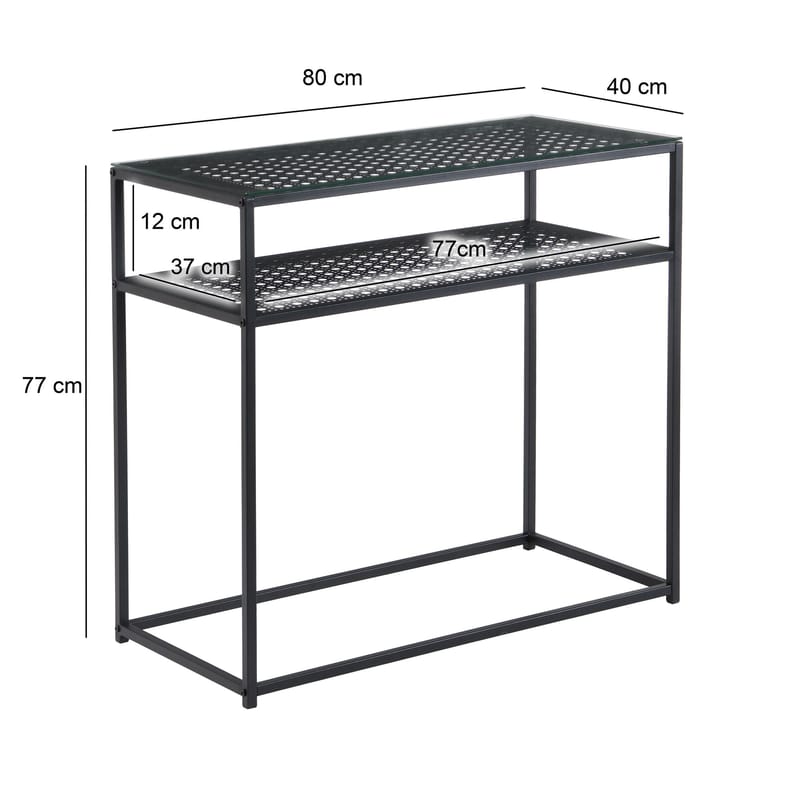 Galuna Konsolbord 80 cm - Transparent och mattsvart - Möbler - Vardagsrum - Soffbord & vardagsrumsbord - Avlastningsbord & konsolbord