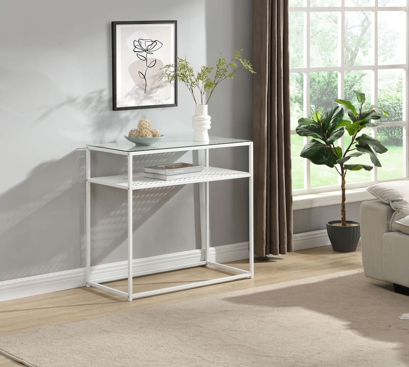 Galuna Konsolbord 80 cm - Transparent och vit - Möbler - Vardagsrum - Soffbord & vardagsrumsbord - Avlastningsbord & konsolbord