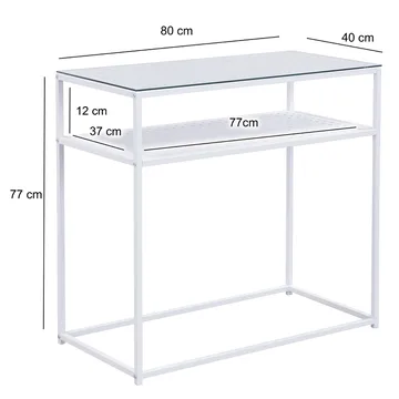 Galuna Konsolbord 80 cm - Transparent och vit - Möbler - Vardagsrum - Soffbord & vardagsrumsbord - Avlastningsbord & konsolbord