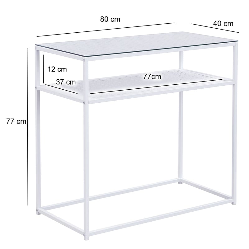 Galuna Konsolbord 80 cm - Transparent och vit - Möbler - Vardagsrum - Soffbord & vardagsrumsbord - Avlastningsbord & konsolbord