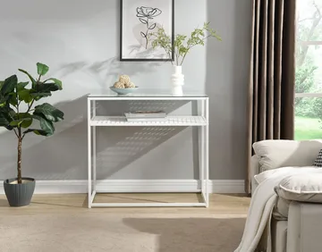 Galuna Konsolbord 80 cm - Transparent och vit - Möbler - Vardagsrum - Soffbord & vardagsrumsbord - Avlastningsbord & konsolbord