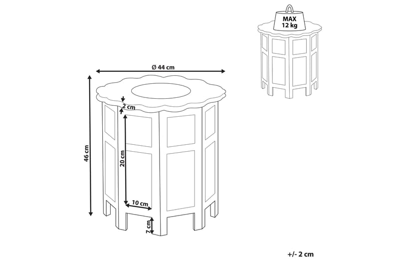 Garry Sidobord 44 cm - Vit/Grå/Ljust trä - Möbler - Vardagsrum - Soffbord & vardagsrumsbord - Brickbord