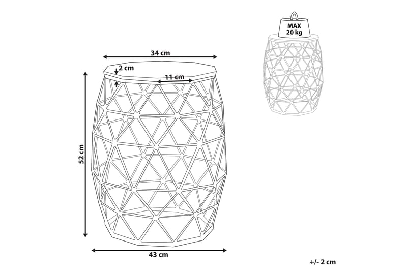 Gary Sidobord 43 cm - Guld - Möbler - Vardagsrum - Soffbord & vardagsrumsbord - Brickbord