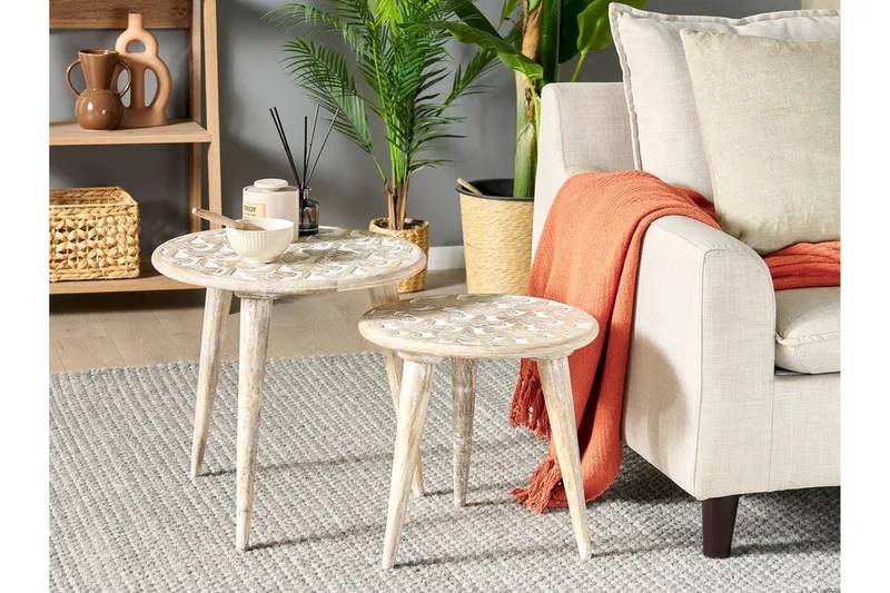 Gazelle Satsbord 46 cm - Ljust trä/Vit - Möbler - Vardagsrum - Soffbord & vardagsrumsbord - Satsbord