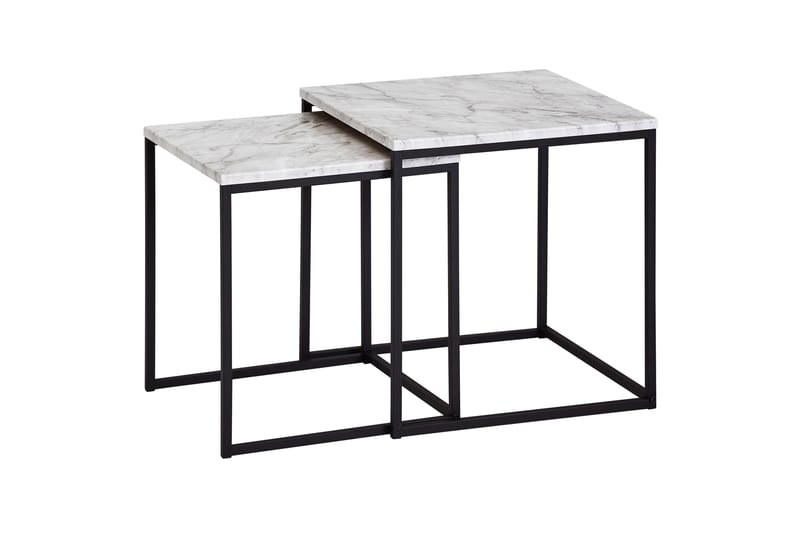 GELDERT Satsbord 40 cm Marmormönster 2 Bord Vit/Svart - Bord - Satsbord - Marmorbord