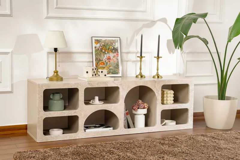 Giana Konsollbord 160 cm - Travertine/Sandsten - Förvaring - Förvaringsmöbler - Skänkar & sideboards