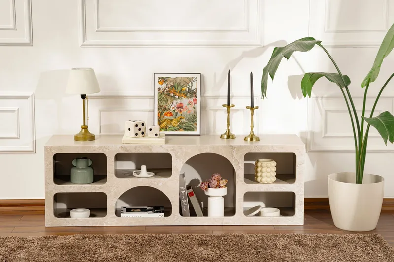 Giana Konsollbord 160 cm - Travertine/Sandsten - Förvaring - Förvaringsmöbler - Skänkar & sideboards