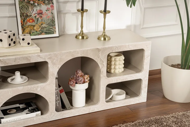 Giana Konsollbord 160 cm - Travertine/Sandsten - Förvaring - Förvaringsmöbler - Skänkar & sideboards