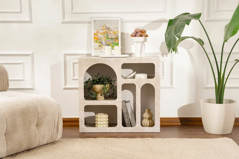 Giana Konsollbord 80 cm - Travertine/Sandsten - Förvaring - Förvaringsmöbler - Skänkar & sideboards