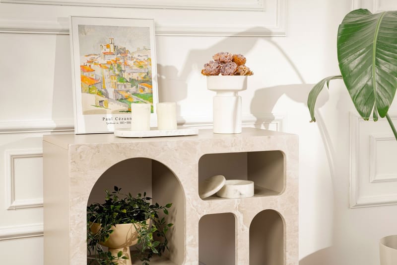 Giana Konsollbord 80 cm - Travertine/Sandsten - Möbler - Vardagsrum - Soffbord & vardagsrumsbord - Avlastningsbord & konsolbord