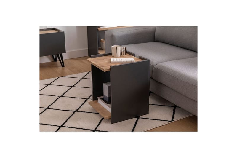 Giancarlo Sidobord 38,6 cm - Blå/Antracit - Möbler - Vardagsrum - Soffbord & vardagsrumsbord - Brickbord