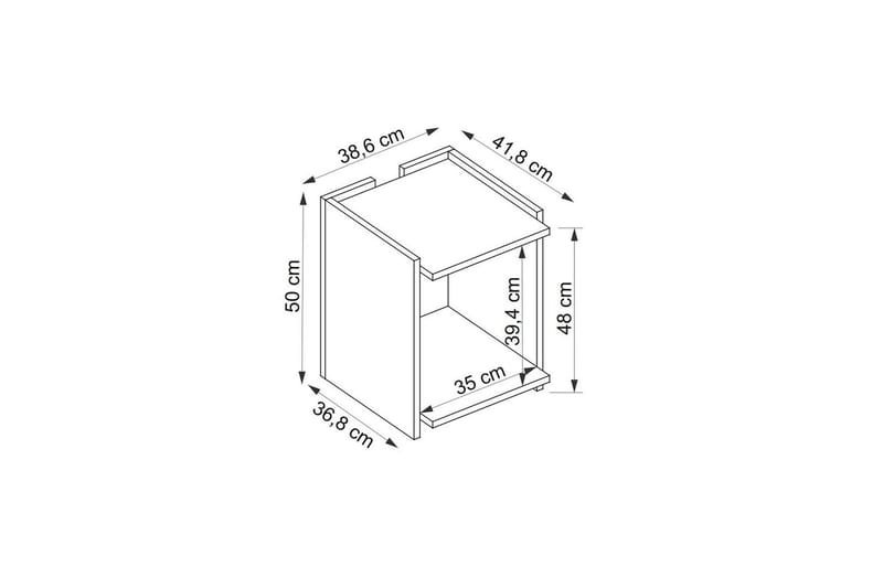 Giancarlo Sidobord 38,6 cm - Blå/Antracit - Möbler - Vardagsrum - Soffbord & vardagsrumsbord - Brickbord