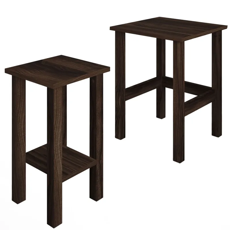 Ginallie Sidobord set 45x60 cm, Valnöt