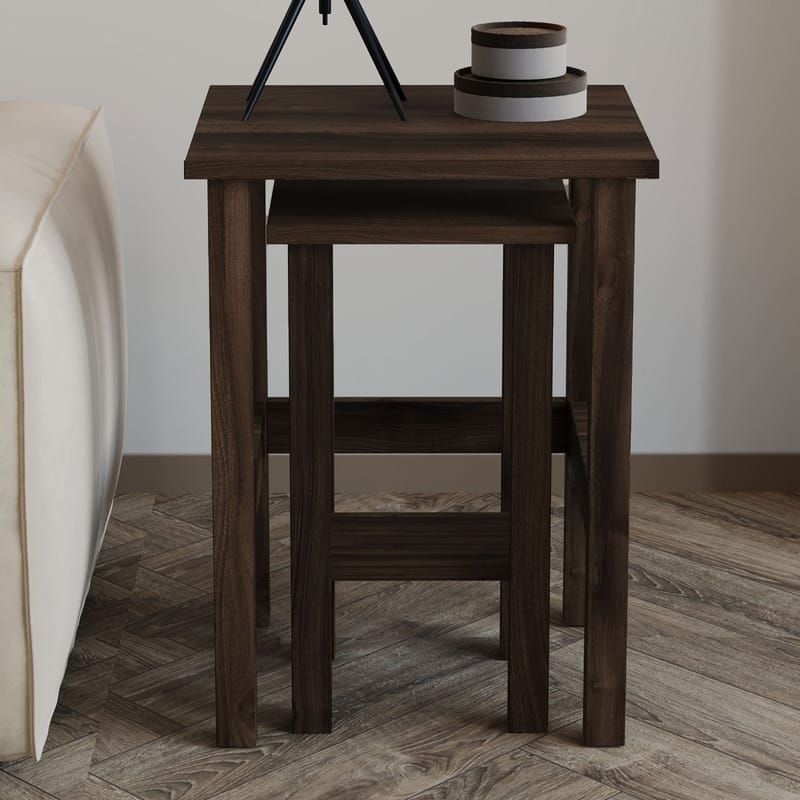 Ginallie Sidobord set 45x60 cm - Valnöt - Möbler - Vardagsrum - Soffbord & vardagsrumsbord - Brickbord