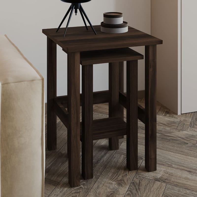 Ginallie Sidobord set 45x60 cm - Valnöt - Möbler - Vardagsrum - Soffbord & vardagsrumsbord - Brickbord