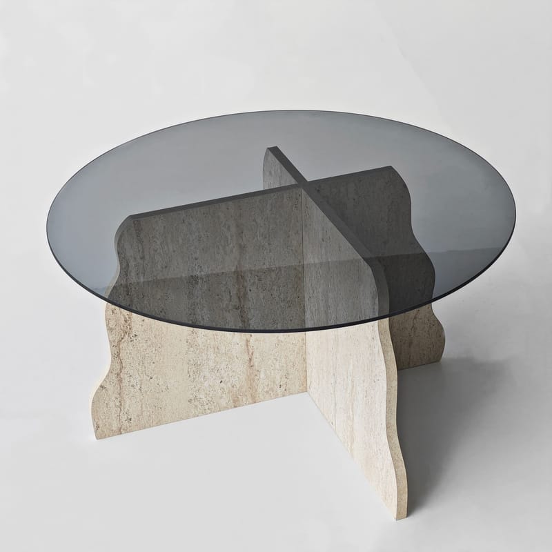 Glas - Travertin Och Rökt - Möbler - Vardagsrum - Soffbord & vardagsrumsbord - Soffbord