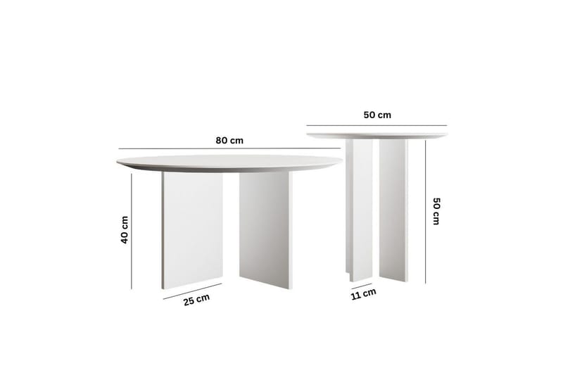 Glenure Soffbord 80 cm - Vit - Möbler - Vardagsrum - Soffbord & vardagsrumsbord - Soffbord