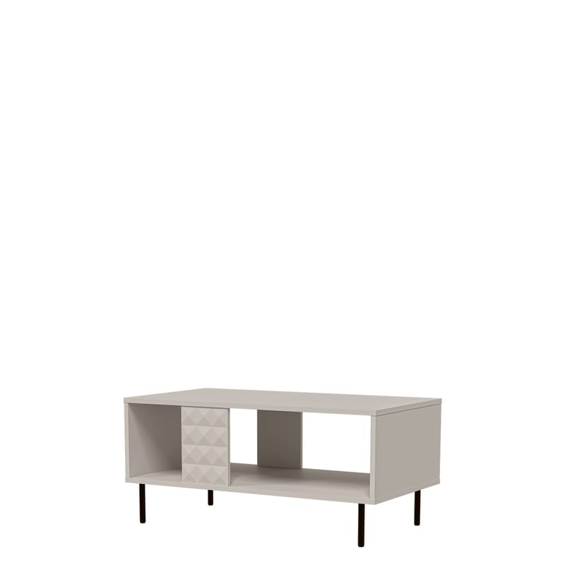 Granica 92 cm Rektangulärt Soffbord med Hyllor i Målat Trä, Beige