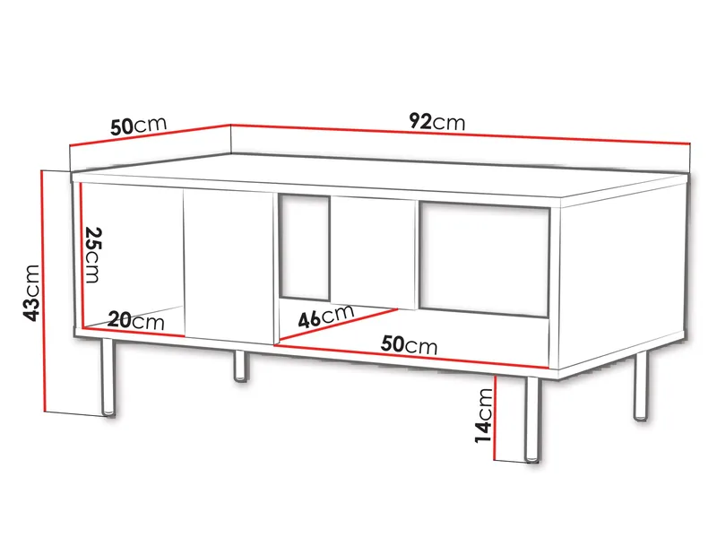 Granica Soffbord 92 cm - beige - Möbler - Vardagsrum - Soffbord & vardagsrumsbord - Soffbord