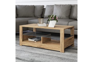 Griselda 90 cm Rektangulärt Soffbord med Hylla i Ek - Brun - Möbler - Vardagsrum - Soffbord & vardagsrumsbord - Soffbord