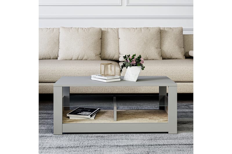 Griselda Soffbord 90 cm - Grå/Travertin - Möbler - Vardagsrum - Soffbord & vardagsrumsbord - Soffbord