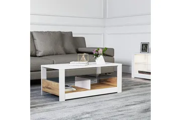 Griselda Soffbord 90 cm - Vit/Ek - Möbler - Vardagsrum - Soffbord & vardagsrumsbord - Soffbord
