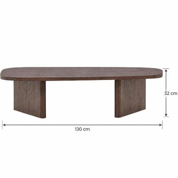 Grönvik Ovalt Soffbord 130x65 cm med Trä- och Valnötsutseende - Brun - Möbler - Vardagsrum - Soffbord & vardagsrumsbord - Soffbord