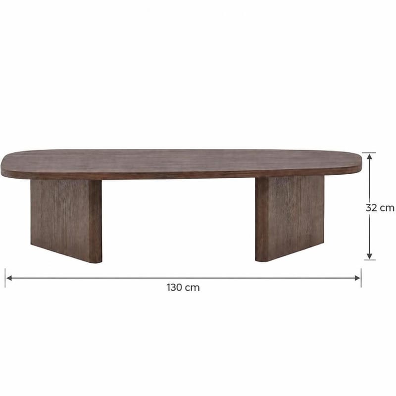 Grönvik Ovalt Soffbord 130x65 cm med Trä- och Valnötsutseende - Brun - Möbler - Vardagsrum - Soffbord & vardagsrumsbord - Soffbord