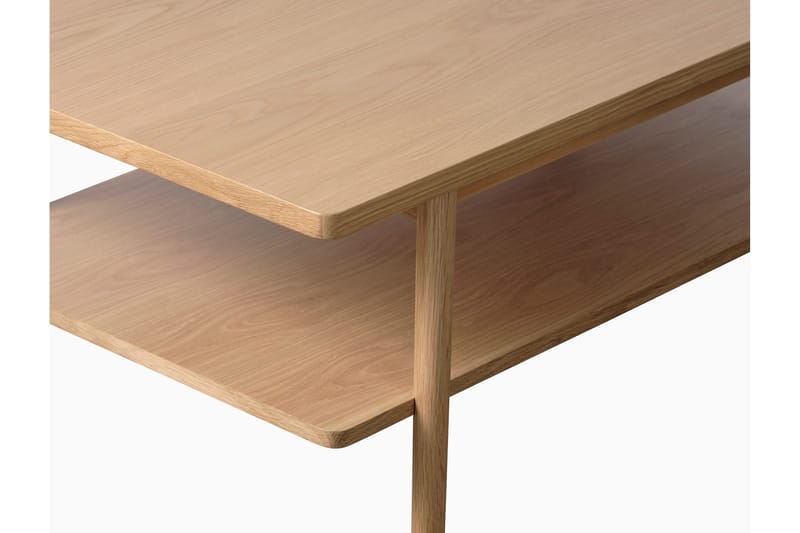 Grumio Rektangulärt Soffbord 120 cm med Hylla i Massivt Trä och Träfanér - Beige - Möbler - Vardagsrum - Soffbord & vardagsrumsbord - Soffbord
