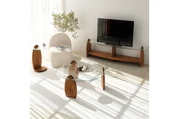 Guinn Sidobord 35 cm - Brun/Transparent - Möbler - Vardagsrum - Soffbord & vardagsrumsbord - Brickbord