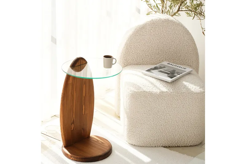 Guinn Sidobord 35 cm - Brun/Transparent - M öbler - Vardagsrum - Soffbord & vardagsrumsbord - Brickbord