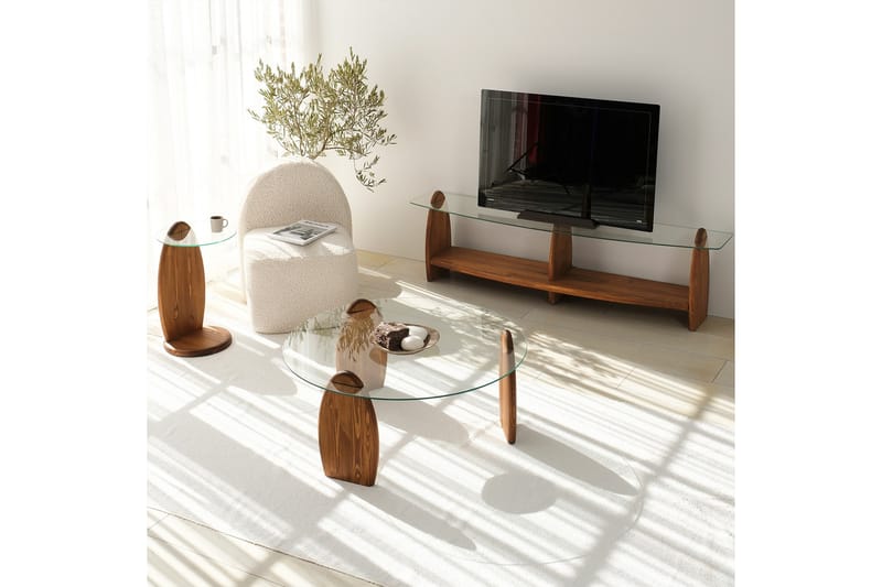 Guinn Sidobord 35 cm - Brun/Transparent - Möbler - Vardagsrum - Soffbord & vardagsrumsbord - Brickbord