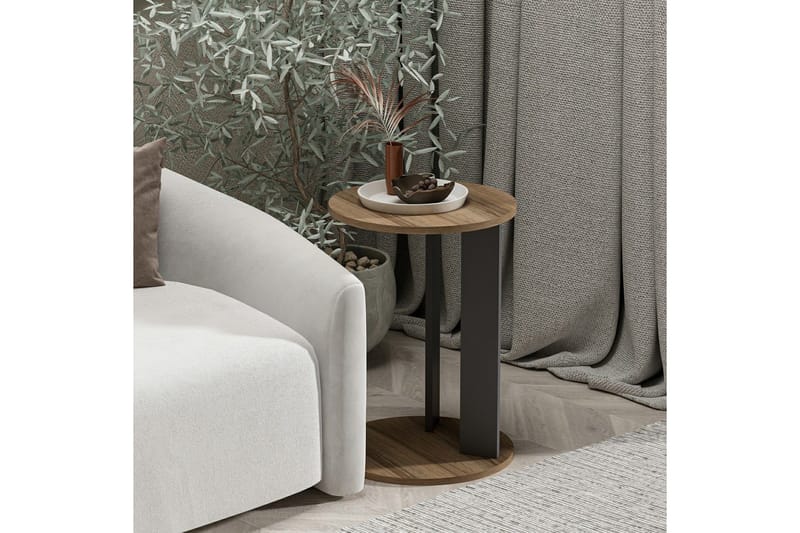 Haelyn Sidobord 34 cm - Valnöt/Antracit - Möbler - Vardagsrum - Soffbord & vardagsrumsbord - Brickbord