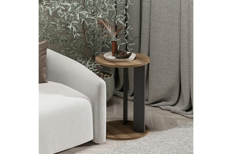 Haelyn Sidobord 34 cm - Valnöt/Antracit - Möbler - Vardagsrum - Soffbord & vardagsrumsbord - Brickbord