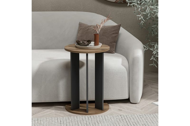 Haelyn Sidobord 34 cm - Valnöt/Antracit - Möbler - Vardagsrum - Soffbord & vardagsrumsbord - Brickbord