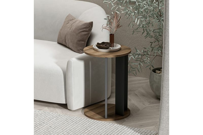 Haelyn Sidobord 34 cm - Valnöt/Antracit - Möbler - Vardagsrum - Soffbord & vardagsrumsbord - Brickbord
