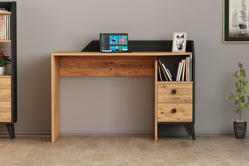 HAFING Skrivbord 120x55 cm Mörkblå/Svart - Möbler - Hemmakontor - Skrivbord