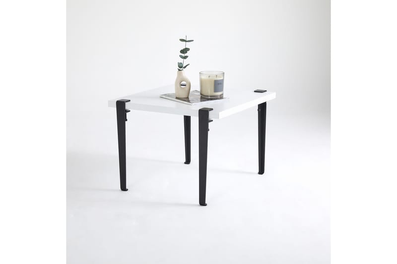 HALICHERON Soffbord 60x60 cm Vit/Svart - Möbler - Vardagsrum - Soffbord & vardagsrumsbord - Soffbord