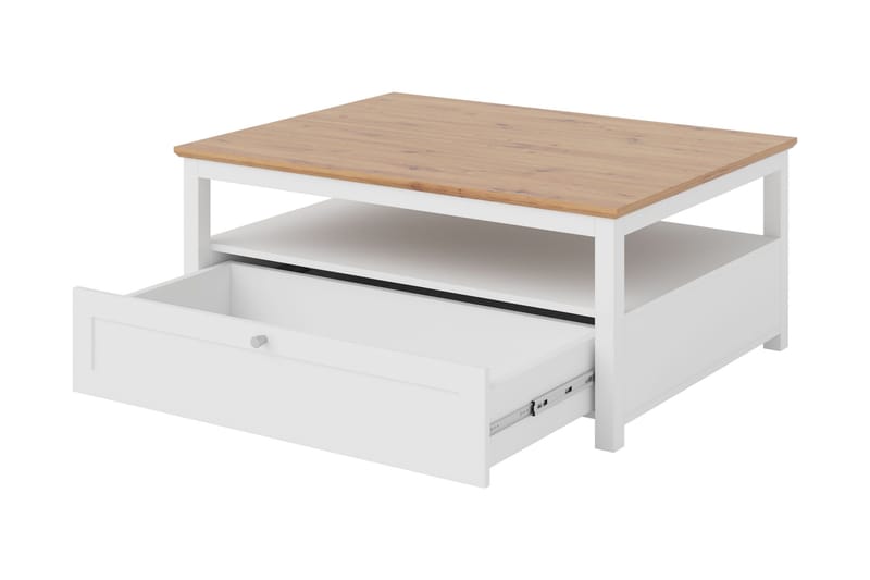 Hammerdal Soffbord 104 cm - Vit/Ek - Möbler - Vardagsrum - Soffbord & vardagsrumsbord - Soffbord