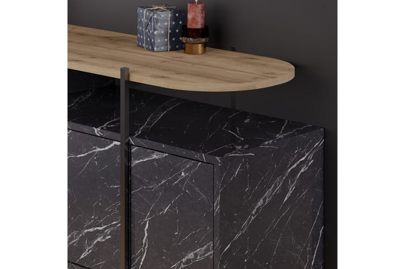 HANLEY Konsollbord 150x86,2 cm Svart - Möbler - Vardagsrum - Soffbord & vardagsrumsbord - Avlastningsbord & konsolbord