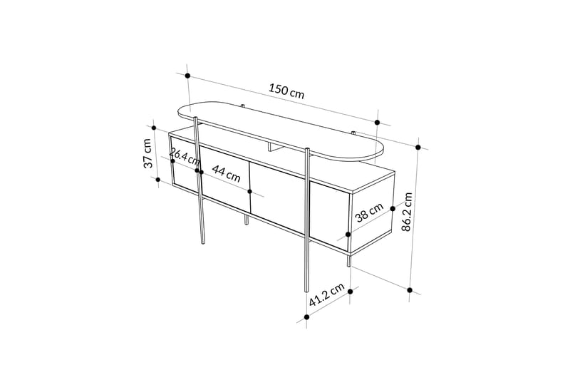 HANLEY Konsollbord 150x86,2 cm Svart - Möbler - Vardagsrum - Soffbord & vardagsrumsbord - Avlastningsbord & konsolbord