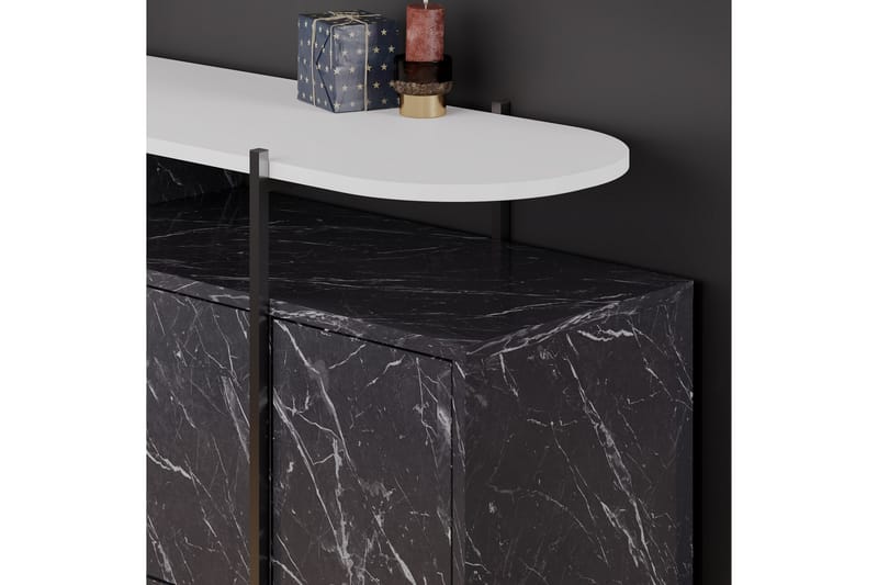 HANLEY Konsollbord 150x86,2 cm Vit/Mörkbrun - Möbler - Vardagsrum - Soffbord & vardagsrumsbord - Avlastningsbord & konsolbord