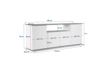 Hano Konsollbord 180 cm - Natur/Antracit - Möbler - Vardagsrum - Soffbord & vardagsrumsbord - Avlastningsbord & konsolbord