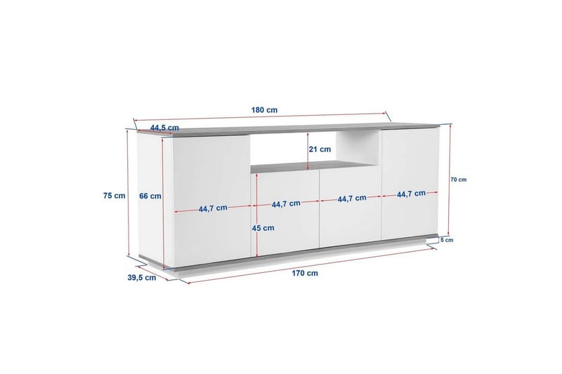 Hano Konsollbord 180 cm - Natur/Vit - Möbler - Vardagsrum - Soffbord & vardagsrumsbord - Avlastningsbord & konsolbord