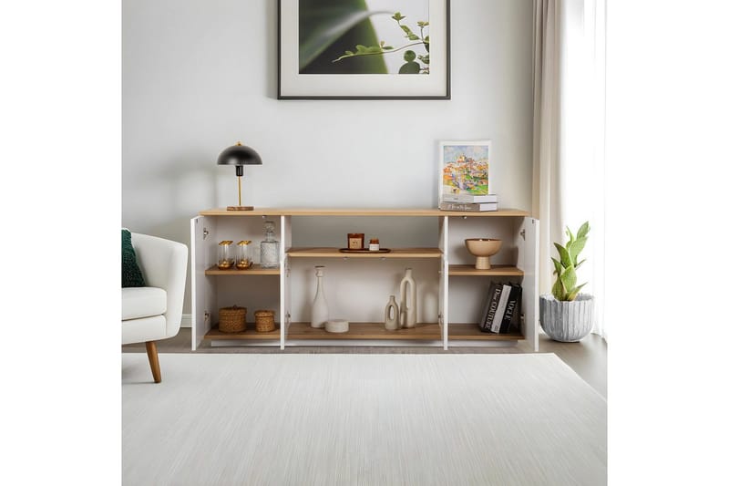 Hano Konsollbord 180 cm - Natur/Vit - Möbler - Vardagsrum - Soffbord & vardagsrumsbord - Avlastningsbord & konsolbord