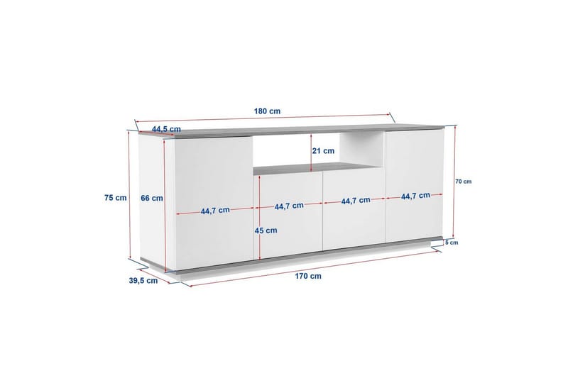 Hano Konsollbord 180 cm - Natur/Vit - Möbler - Vardagsrum - Soffbord & vardagsrumsbord - Avlastningsbord & konsolbord