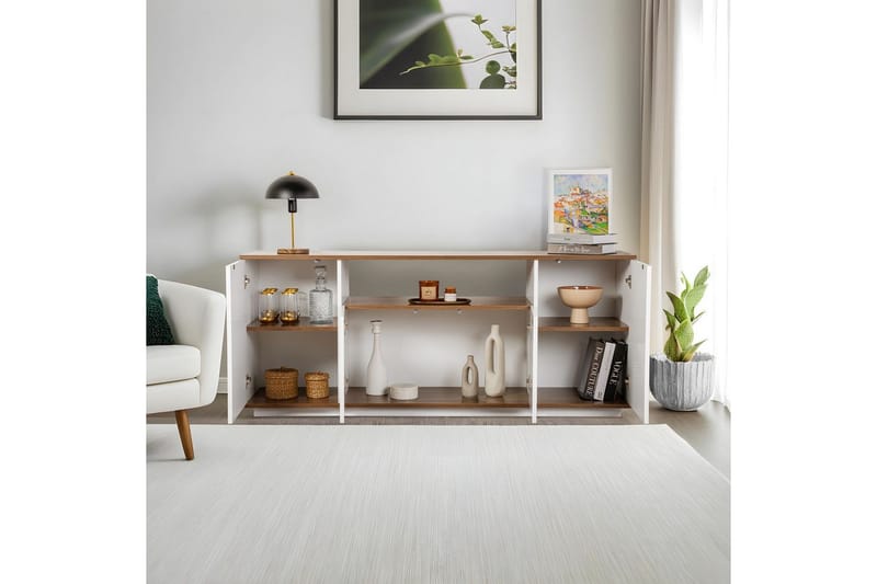 Hano Konsollbord 180 cm - Natur/Vit - Möbler - Vardagsrum - Soffbord & vardagsrumsbord - Avlastningsbord & konsolbord