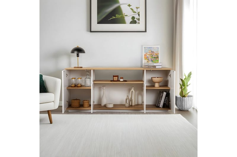 Hano Konsollbord 180 cm - Natur/Vit - Möbler - Vardagsrum - Soffbord & vardagsrumsbord - Avlastningsbord & konsolbord
