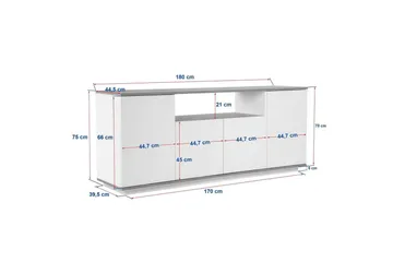 Hano Konsollbord 180 cm - Natur/Vit - Möbler - Vardagsrum - Soffbord & vardagsrumsbord - Avlastningsbord & konsolbord