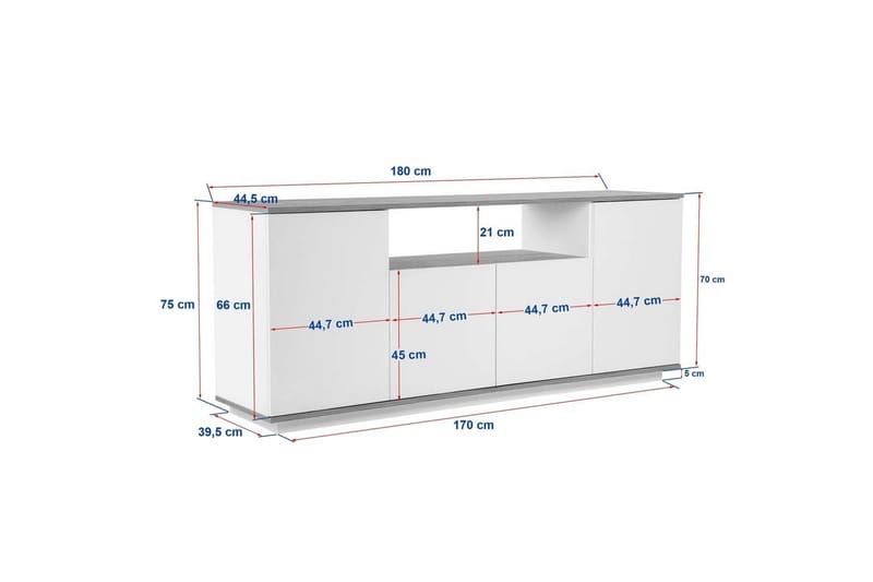 Hano Konsollbord 180 cm - Natur/Vit - Möbler - Vardagsrum - Soffbord & vardagsrumsbord - Avlastningsbord & konsolbord